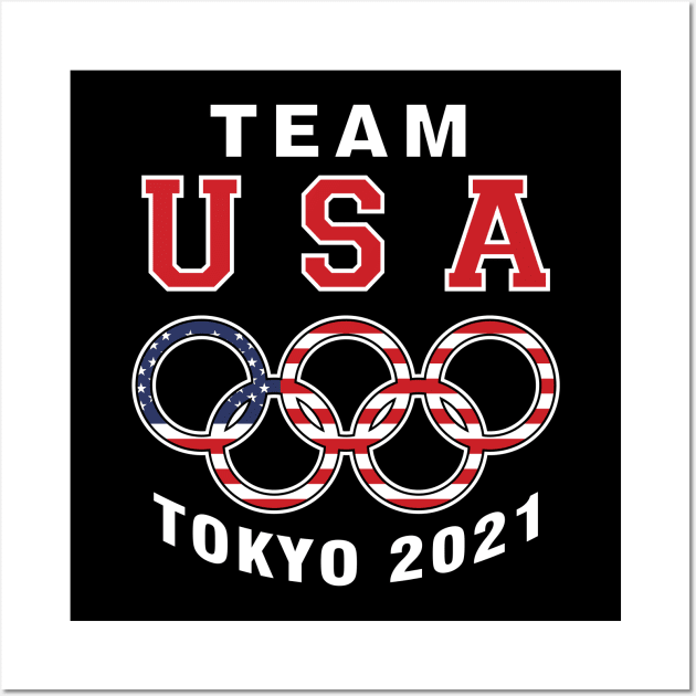 Team USA T-Shirt - Tokyo Olympics 2021 - Tokyo   Olympics 2021 Team USA Wall Art by stonefruit